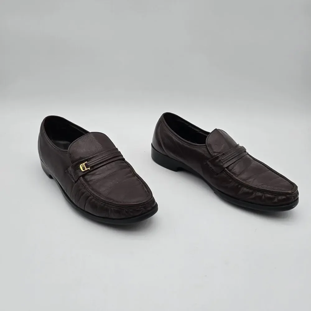 Florsheim Shoes Mens 10 Loafer Leather Flat Slip On Dark Brown Comfortech